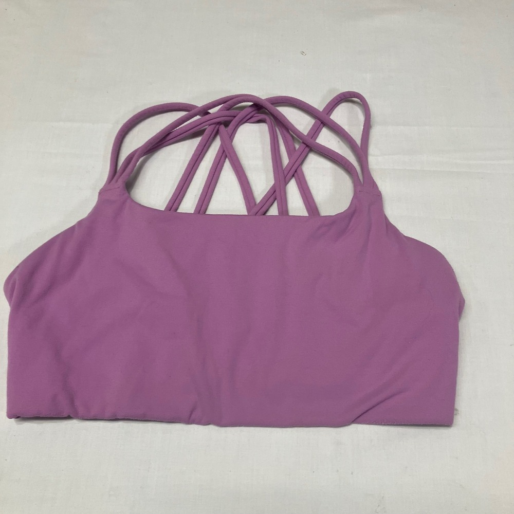 Athleta Womens Purple‎ Pink Strappy Crisscross Back Sports Bra Size S Activewear